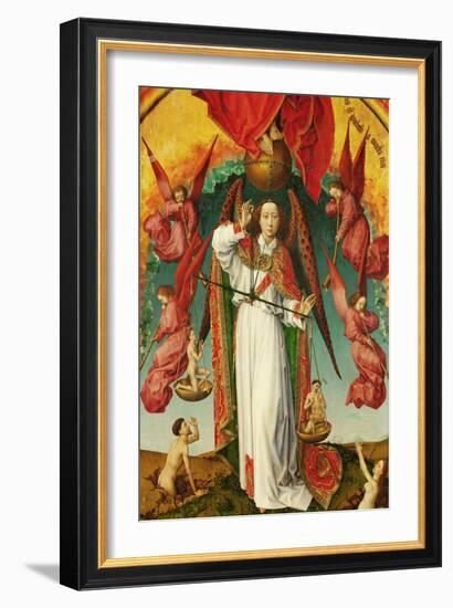 Altar of The Last Judgement, detail. The Archangel Michael weighing souls, 1434-Rogier van der Weyden-Framed Giclee Print