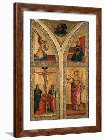 Altar Wing Depicting the Crucifixion, St. Dorothy and Other Saints, C.1420-Mariotto di Nardo-Framed Giclee Print