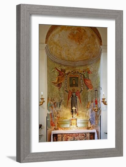 Altar with Painting of the Virgin Mary Surrounded by Angels-null-Framed Giclee Print