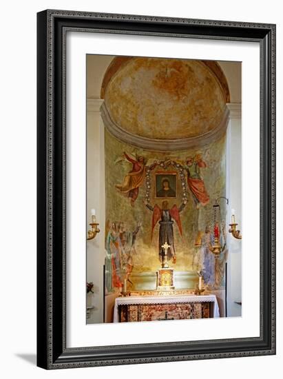 Altar with Painting of the Virgin Mary Surrounded by Angels-null-Framed Giclee Print