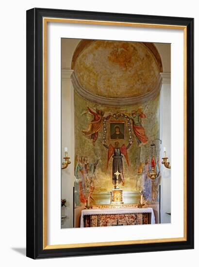 Altar with Painting of the Virgin Mary Surrounded by Angels-null-Framed Giclee Print