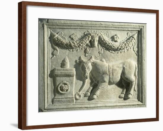 Altar with Relief Depicting Sacrifice of Bull-null-Framed Giclee Print