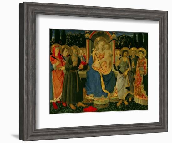 Altarpiece of Saint Jerome: Madonna and Child Enthroned with Saints-Zanobi Di Benedetto Strozzi-Framed Art Print