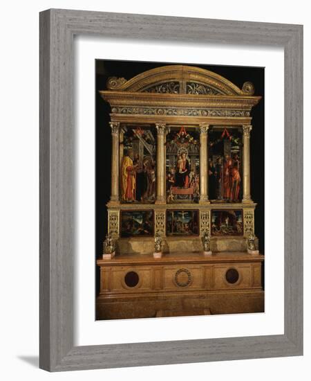 Altarpiece of Saint Zeno, with Saints Peter, Paul, John the Evangelist, Zeno-Andrea Mantegna-Framed Photographic Print