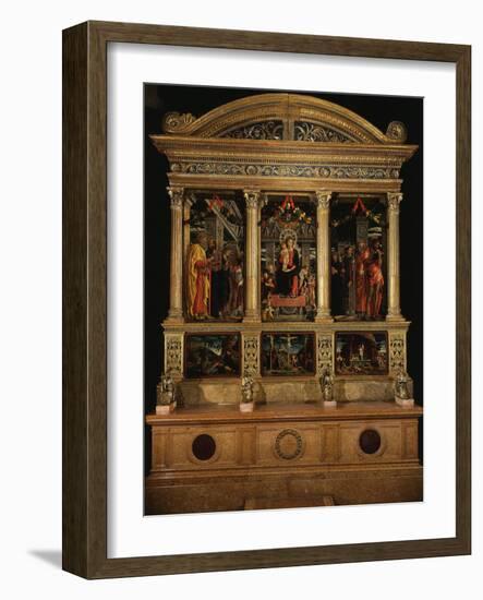 Altarpiece of Saint Zeno, with Saints Peter, Paul, John the Evangelist, Zeno-Andrea Mantegna-Framed Photographic Print