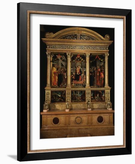 Altarpiece of Saint Zeno, with Saints Peter, Paul, John the Evangelist, Zeno-Andrea Mantegna-Framed Photographic Print