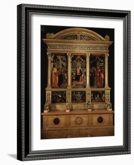 Altarpiece of Saint Zeno, with Saints Peter, Paul, John the Evangelist, Zeno-Andrea Mantegna-Framed Photographic Print