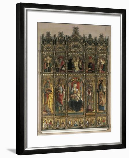 Altarpiece of St Emidio by Carlo Crivelli-null-Framed Giclee Print