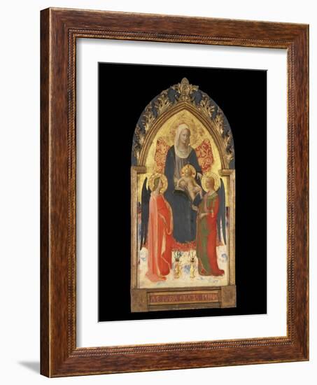 Altarpiece with the Madonna and Child with Two Angels-Fra Angelico-Framed Giclee Print