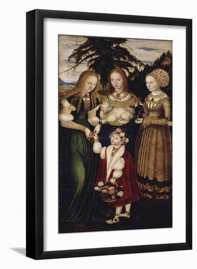 Altarpiece with the Martyrdom of Saint Catharine, Left Wing-Lucas Cranach the Elder-Framed Giclee Print