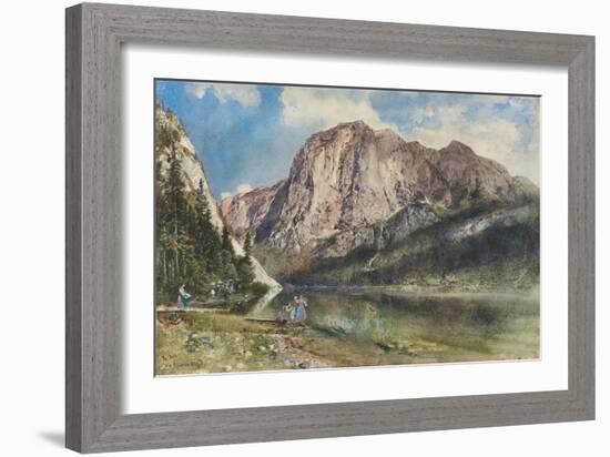 Altaussee Lake and Face of Mount Trissel, 1859-Rudolf von Alt-Framed Giclee Print