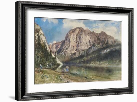 Altaussee Lake and Face of Mount Trissel, 1859-Rudolf von Alt-Framed Giclee Print