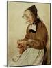 Alte Frau strickend (Old Woman Knitting)-Albert Anker-Mounted Giclee Print