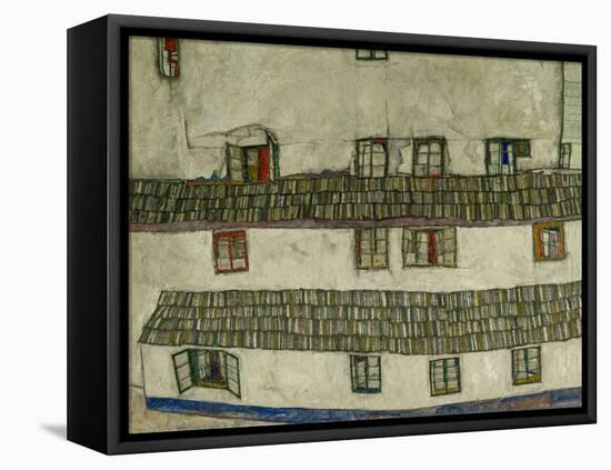 Alte Haeuser-Old Houses (Krumlov, Bohemia) 1914.-Egon Schiele-Framed Premier Image Canvas