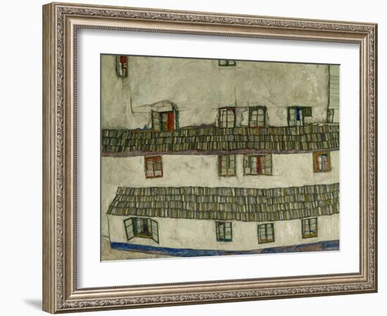 Alte Haeuser-Old Houses (Krumlov, Bohemia) 1914.-Egon Schiele-Framed Giclee Print