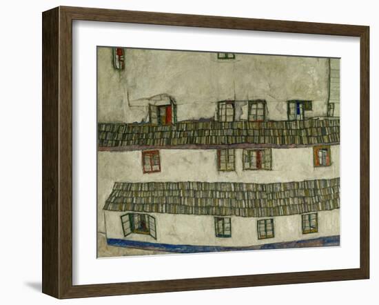 Alte Haeuser-Old Houses (Krumlov, Bohemia) 1914.-Egon Schiele-Framed Giclee Print