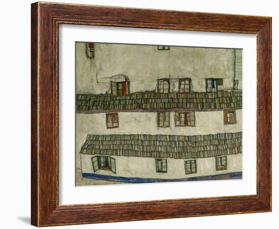 Alte Haeuser-Old Houses (Krumlov, Bohemia) 1914.-Egon Schiele-Framed Giclee Print