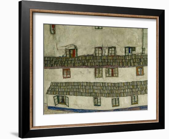 Alte Haeuser-Old Houses (Krumlov, Bohemia) 1914.-Egon Schiele-Framed Giclee Print