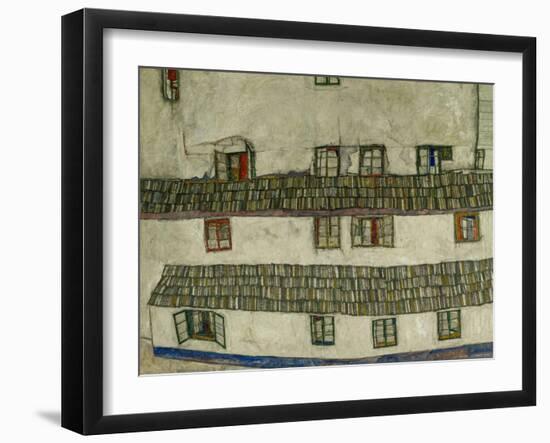 Alte Haeuser-Old Houses (Krumlov, Bohemia) 1914.-Egon Schiele-Framed Giclee Print