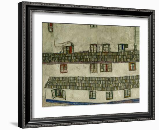 Alte Haeuser-Old Houses (Krumlov, Bohemia) 1914.-Egon Schiele-Framed Giclee Print