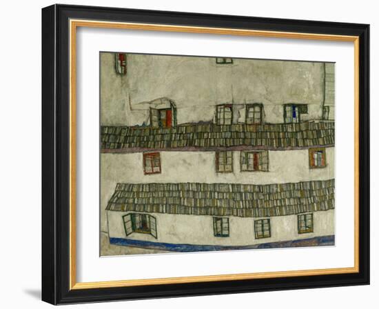 Alte Haeuser-Old Houses (Krumlov, Bohemia) 1914.-Egon Schiele-Framed Giclee Print