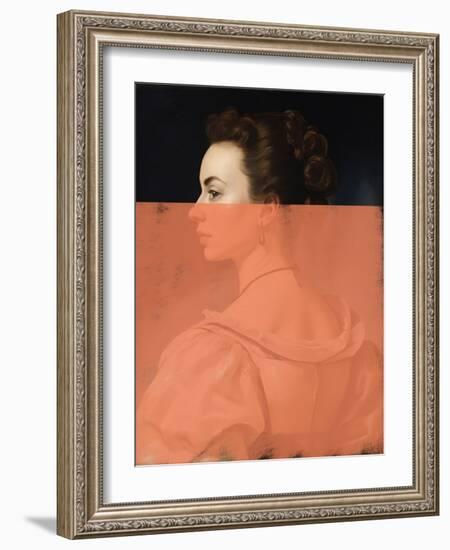 Altered Portrait of Woman Orange Modern Art-The Art Concept-Framed Photographic Print