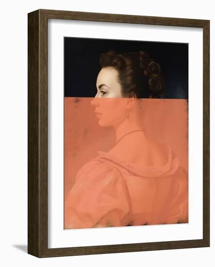 Altered Portrait of Woman Orange Modern Art-The Art Concept-Framed Photographic Print