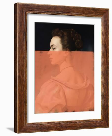 Altered Portrait of Woman Orange Modern Art-The Art Concept-Framed Photographic Print