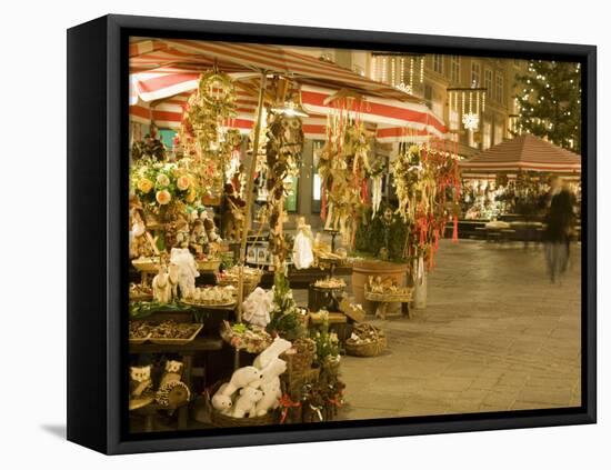 Altermarkt Christmas Market at Night, Altermarkt Square, Salzburg, Austria, Europe-Richard Nebesky-Framed Premier Image Canvas