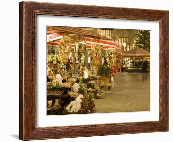 Altermarkt Christmas Market at Night, Altermarkt Square, Salzburg, Austria, Europe-Richard Nebesky-Framed Photographic Print