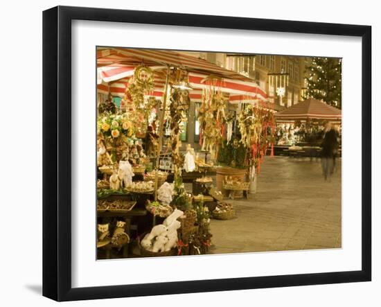 Altermarkt Christmas Market at Night, Altermarkt Square, Salzburg, Austria, Europe-Richard Nebesky-Framed Photographic Print