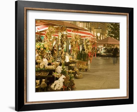 Altermarkt Christmas Market at Night, Altermarkt Square, Salzburg, Austria, Europe-Richard Nebesky-Framed Photographic Print