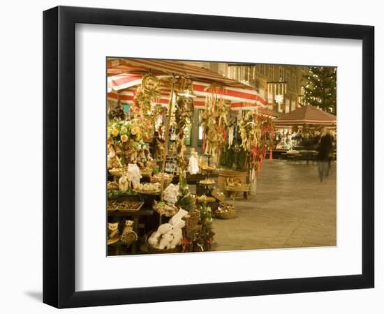 Altermarkt Christmas Market at Night, Altermarkt Square, Salzburg, Austria, Europe-Richard Nebesky-Framed Photographic Print