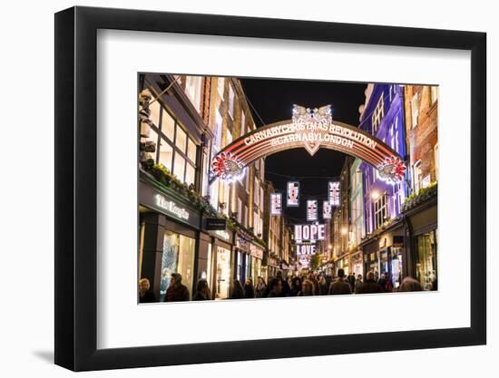 Alternative festive Christmas lights in Carnaby Street, Soho, London, England, United Kingdom, Euro-Fraser Hall-Framed Photographic Print