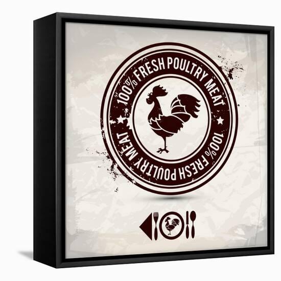 Alternative Poultry Stamp-vectorshape-Framed Stretched Canvas