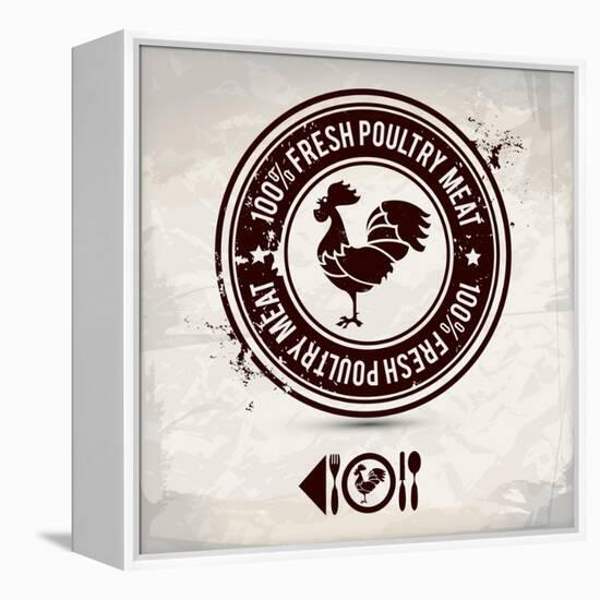 Alternative Poultry Stamp-vectorshape-Framed Stretched Canvas