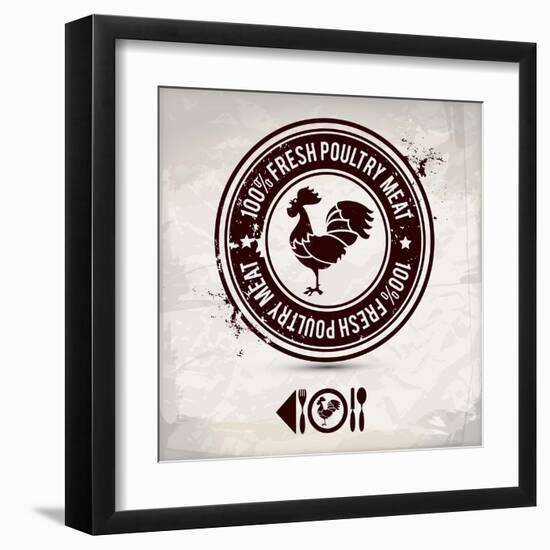 Alternative Poultry Stamp-vectorshape-Framed Art Print