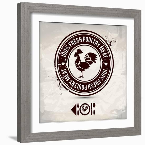 Alternative Poultry Stamp-vectorshape-Framed Art Print