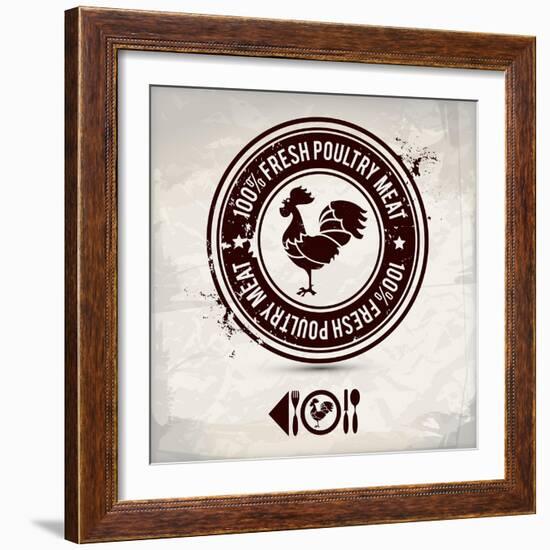 Alternative Poultry Stamp-vectorshape-Framed Art Print