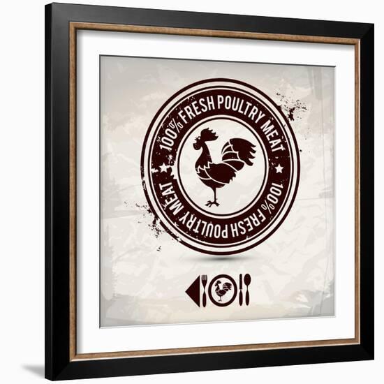 Alternative Poultry Stamp-vectorshape-Framed Art Print