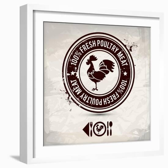 Alternative Poultry Stamp-vectorshape-Framed Art Print