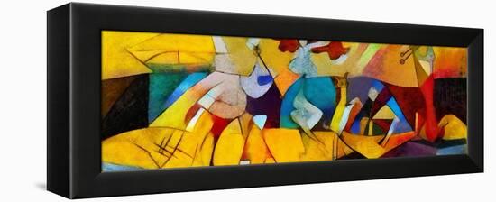 Alternative Reproductions of Famous Paintings by Picasso. Applied Abstract Style of Kandinsky. Desi-Hare Krishna-Framed Stretched Canvas