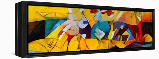 Alternative Reproductions of Famous Paintings by Picasso. Applied Abstract Style of Kandinsky. Desi-Hare Krishna-Framed Stretched Canvas