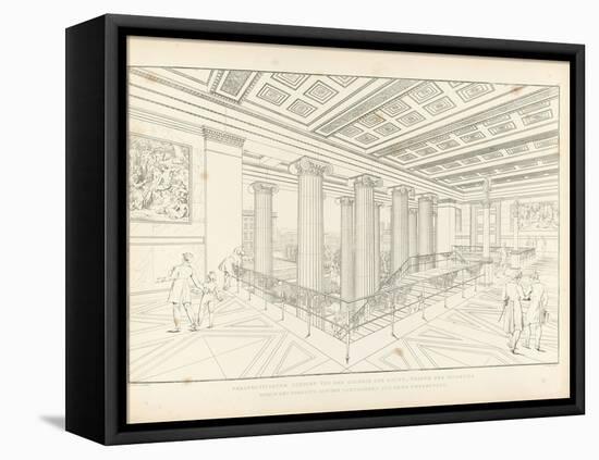 Altes Museum Berlin: View of the Staircase, 1852-Karl Friedrich Schinkel-Framed Premier Image Canvas