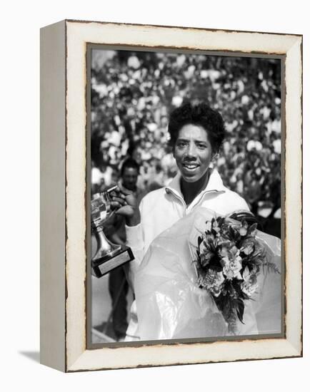 Althea Gibson Holding the Suzanne Lenglen Cup After Winning the French Title-Thomas D^ Mcavoy-Framed Premier Image Canvas