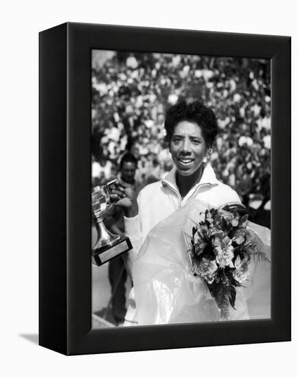 Althea Gibson Holding the Suzanne Lenglen Cup After Winning the French Title-Thomas D^ Mcavoy-Framed Premier Image Canvas