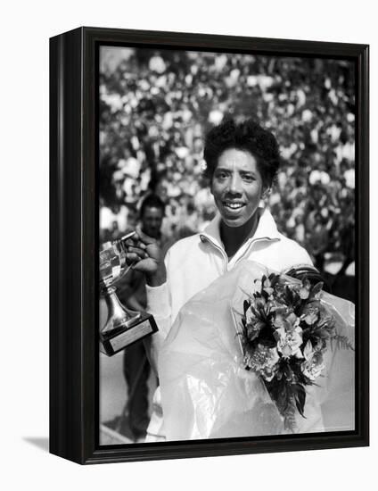 Althea Gibson Holding the Suzanne Lenglen Cup After Winning the French Title-Thomas D^ Mcavoy-Framed Premier Image Canvas