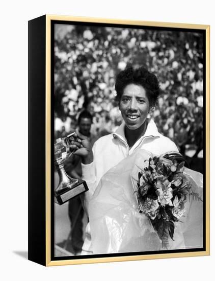 Althea Gibson Holding the Suzanne Lenglen Cup After Winning the French Title-Thomas D^ Mcavoy-Framed Premier Image Canvas