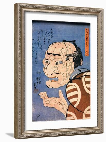 Although He Does Not Look It, He Is Nice-Kuniyoshi Utagawa-Framed Giclee Print