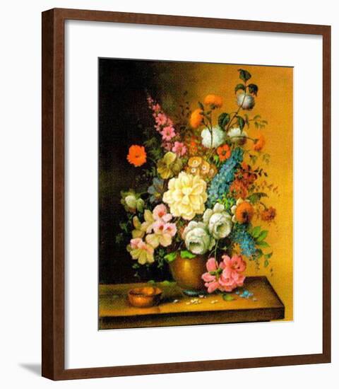 Altmeisterliche Blumen-Corrado Pila-Framed Art Print